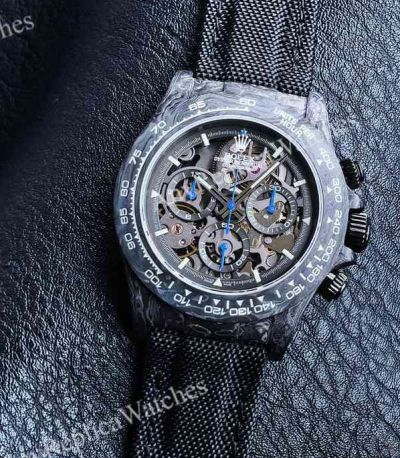 Rolex Daytona Skeleton Face 4802 Movement 46.5g Carbon Fiber Case Sapphire Blue Hands Watch